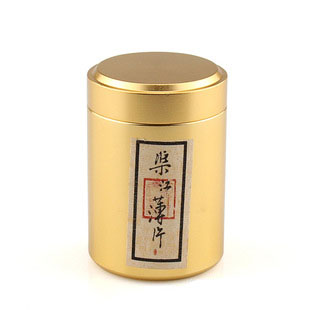 渠江薄片鈦鋁合金茶罐 小片壓餅茶旋口小罐金色圓形鋁罐生產廠家